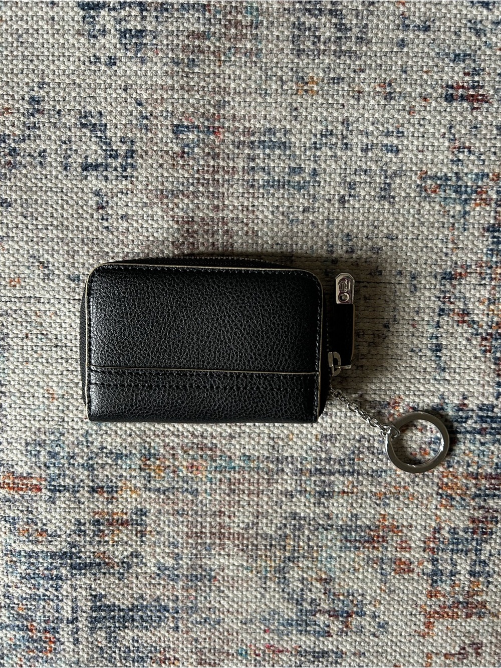 Ralph Lauren Black Leather Zip Card Case W/ Key Ring - Picture 4 of 8